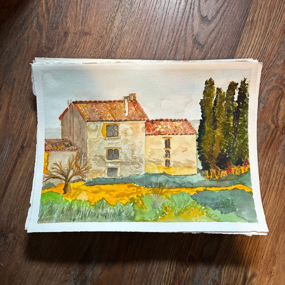 Provence France Farmhouse Warren C Plauche Original Watercolor Painting 2020